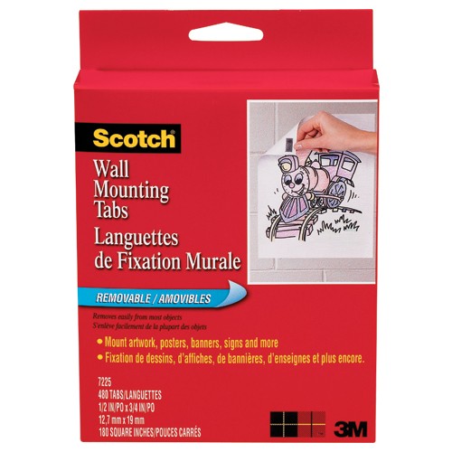 Scotch Wall Mounting Tabs 7225 1/2″ × 3/4″ 480 Tabs/Box - Industrial Tool & Supply