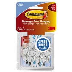 Command Clear Small Wire Hooks 17067CLR-9ES 9 small wire hooks 12 small clear strips - Industrial Tool & Supply