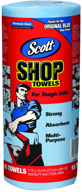 Case of 30 Rolls Blue Shop Wipers (55 sheets/roll) - Industrial Tool & Supply