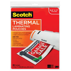 Scotch Thermal Pouches TP3854-20 Letter size - Industrial Tool & Supply