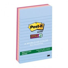 Post-it Super Sticky Recycled Notes 660-3SSNRP 4 in × 6 in (101 mm × 152 mm) Bali Colors - Industrial Tool & Supply