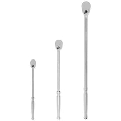 Ratchet Sets; Drive Size: 1/4 in, 1/2 in, 3/8 in; Overall Length (Inch): 12, 18, 9; Head Shape: Pear; Head Features: Compact; Head Style: Reversible, Fixed; Material: Steel; Handle Type: Compact; Finish: Full-Polished