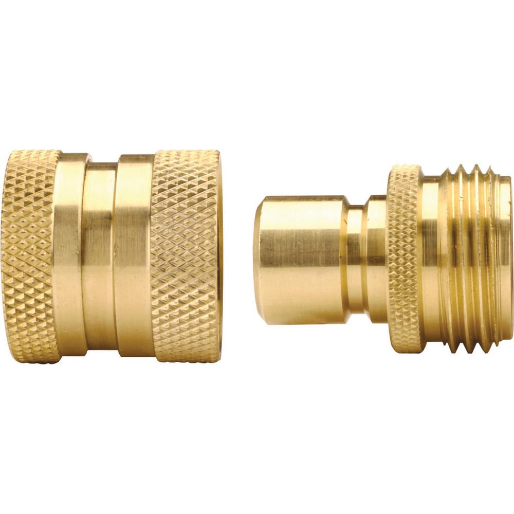 Garden Hose Fittings & Repair Kits; Kit Type: Male and Female GH Coupler and Plug ; Connector Type: Male, Female, Quick-Connect; Compatible Hose Diameter: 0.75; Thread Size (Inch): 3/4-11-1/2; Thread Type: GHT; Material: Brass; Color: Copper