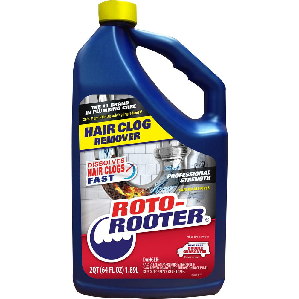 Roto-Rooter Hair Clog Remover is a professional strength formula specially designed to dissolve and remove stubborn hair clogs. Ideal for bathroom sinks, showers and tubs. This gel formula pours through standing water and then clings to the clog until it