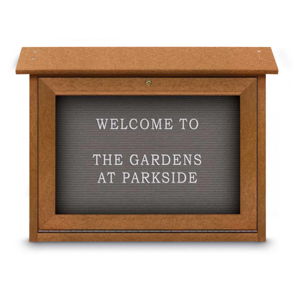 Enclosed Letter Board: 24" Wide, 18" High, Fabric, Gray