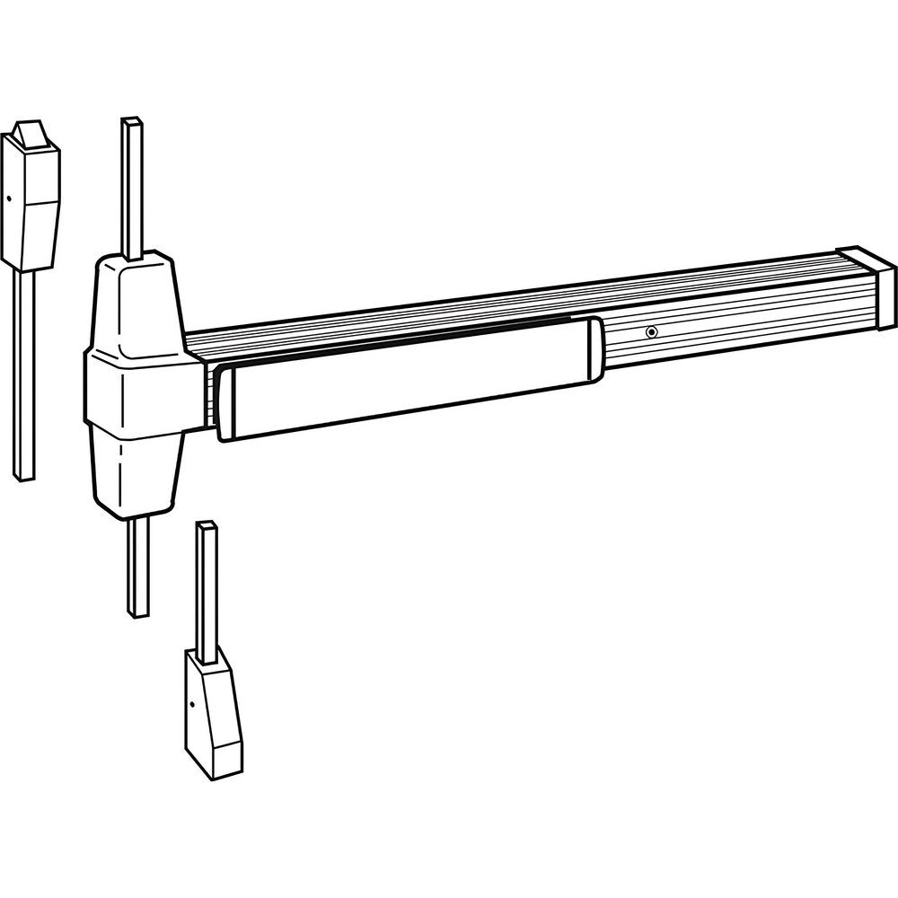 Vertical Bars; Type: Surface Vertical Rod; Rating: Non Rated; Hand: Reversible; Minimum Door Width: 2.33; Maximum Door Width: 3.000; Grade: 1