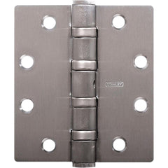 Commercial Hinges; Mount Type: Full-Mortise; Hinge Material: Steel; Length (Inch): 5; Finish: Satin Stainless Steel; Door Leaf Height (Decimal Inch): 5.000; Door Leaf Width (Decimal Inch): 2.2500; Frame Leaf Height (Decimal Inch): 5.000