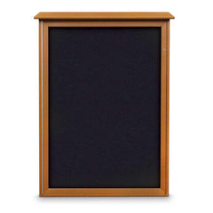 Enclosed Recycled Rubber Bulletin Board: 54" Wide, 38" High, Rubber, Black