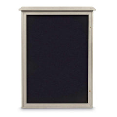 Enclosed Recycled Rubber Bulletin Board: 54" Wide, 38" High, Rubber, Black