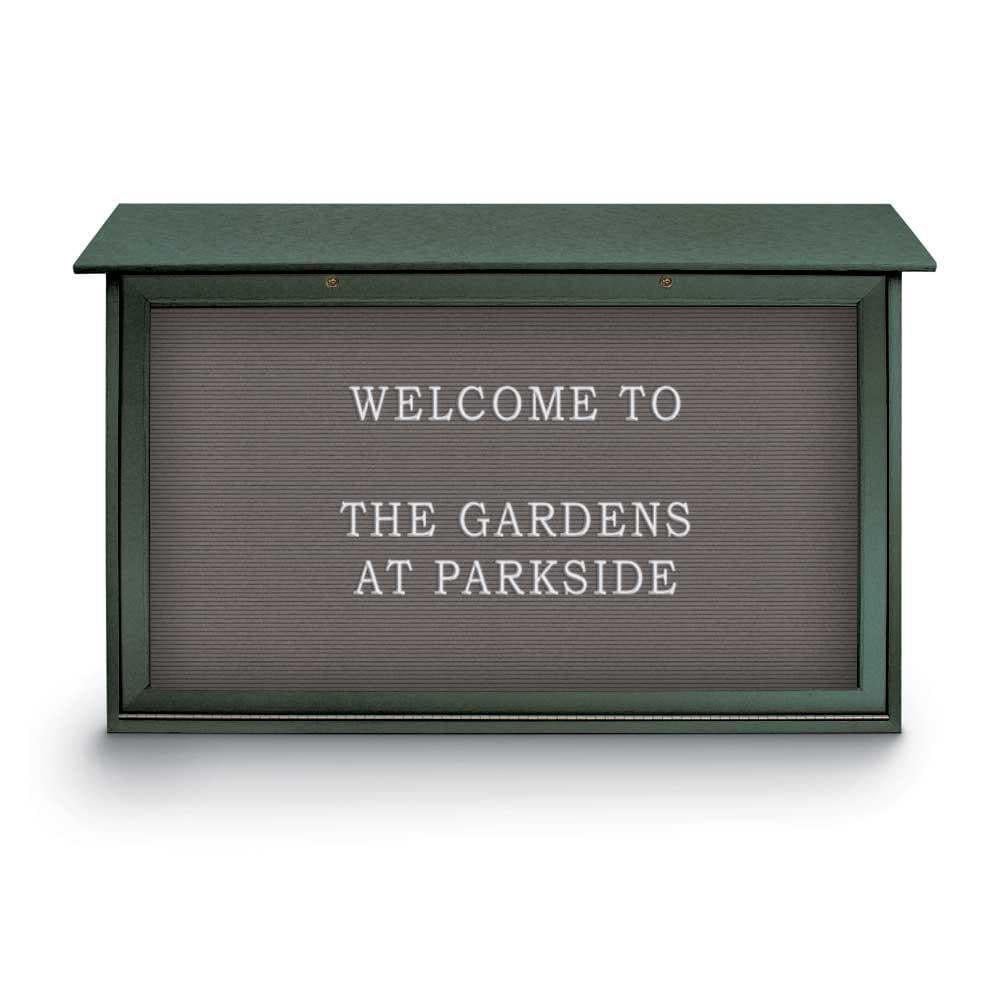 Enclosed Letter Board: 45" Wide, 30" High, Fabric, Gray