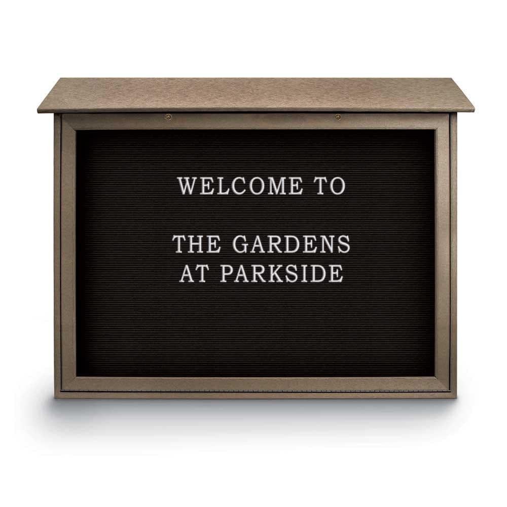 Enclosed Letter Board: 45" Wide, 36" High, Laminate, Black
