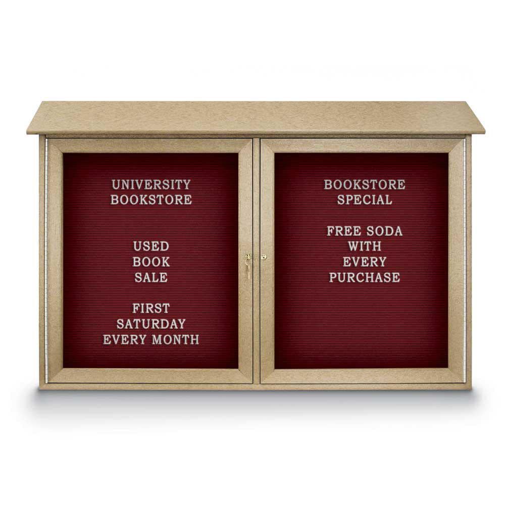 Enclosed Letter Board: 45" Wide, 30" High, Fabric, Berry