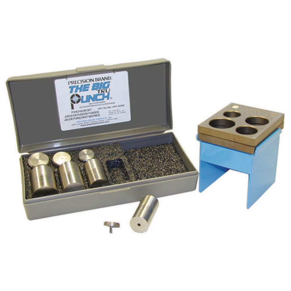 Bench-Mount & Portable Punches & Die Sets; Tool Type: Portable Hand Punch w/ Punch & Die Set; Container Type: Case; Minimum Punch Size: 3; Maximum Punch Size: 20; Material: Steel; Overall Length: 5.5 in; For Use With: Shim Stock