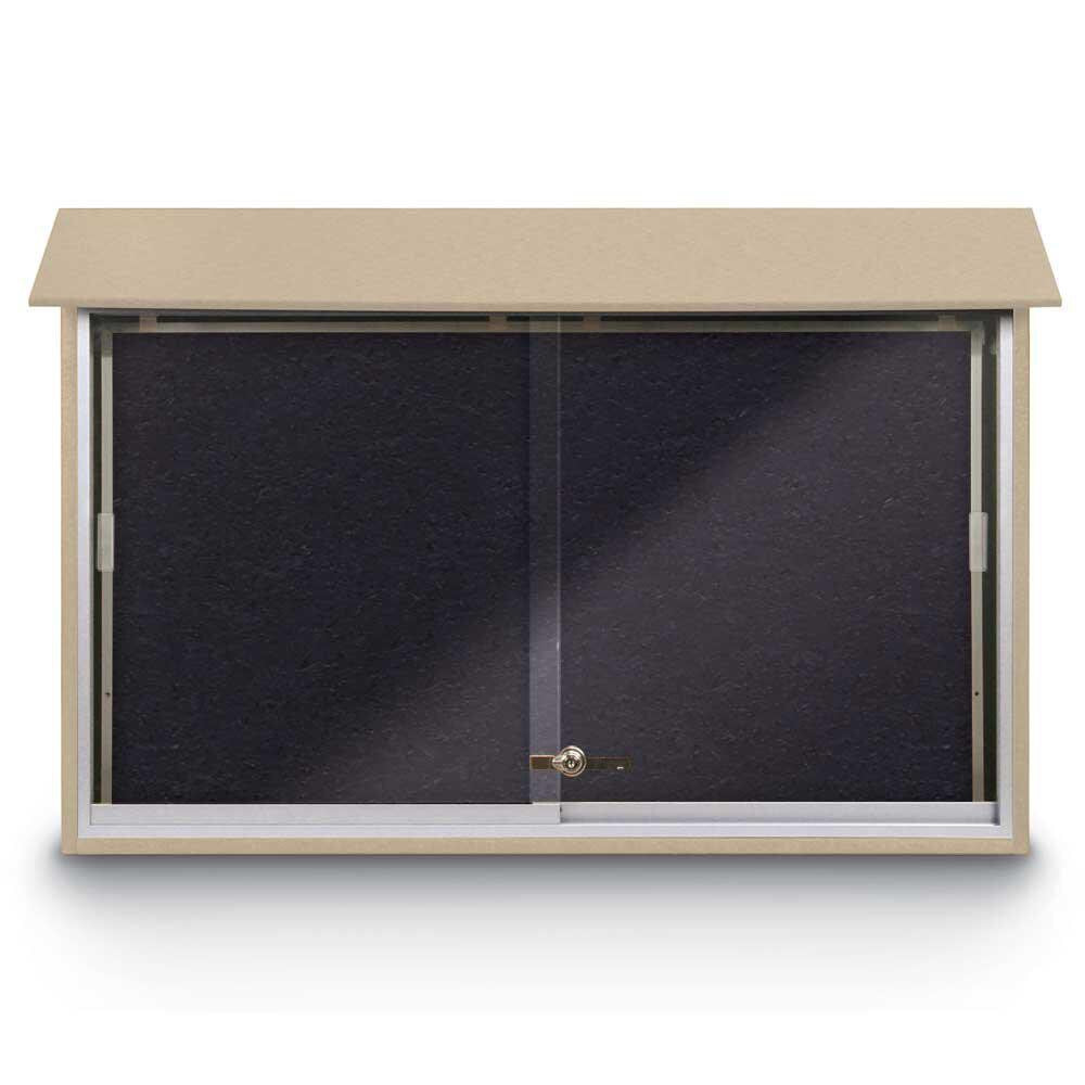 Enclosed Recycled Rubber Bulletin Board: 45" Wide, 30" High, Rubber, Black