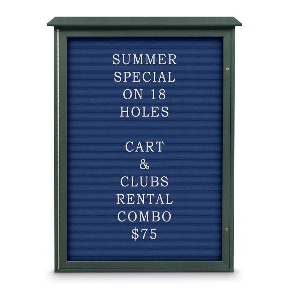 Enclosed Letter Board: 54" Wide, 38" High, Laminate, Blue
