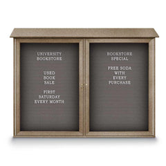 Enclosed Letter Board: 52" Wide, 40" High, Fabric, Gray