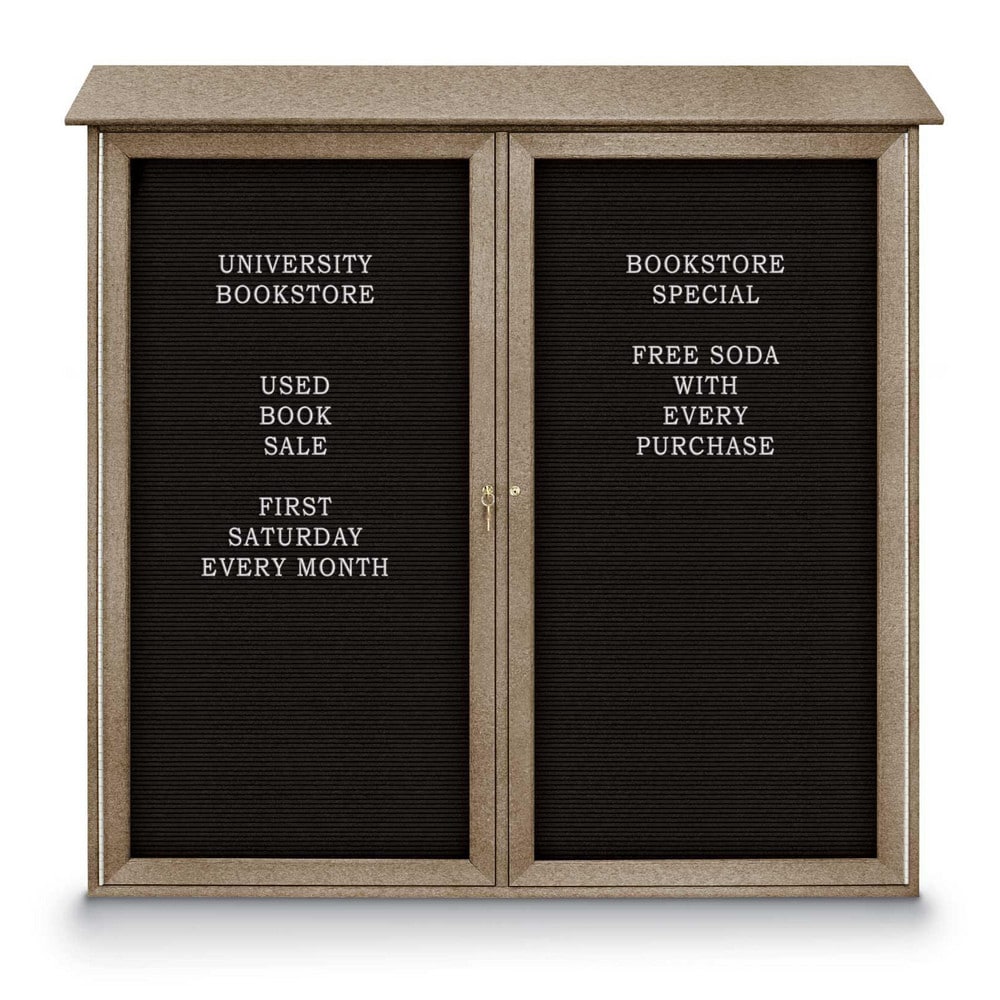Enclosed Letter Board: 48" Wide, 48" High, Laminate, Black