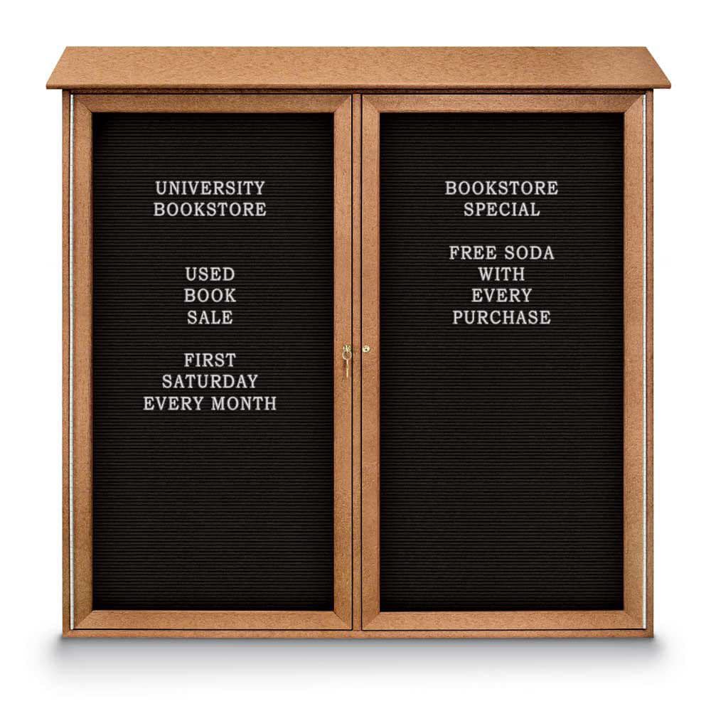 Enclosed Letter Board: 48" Wide, 48" High, Laminate, Black
