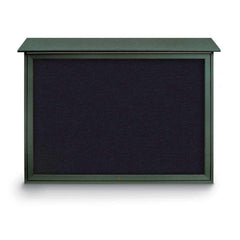 Enclosed Recycled Rubber Bulletin Board: 52" Wide, 40" High, Rubber, Black