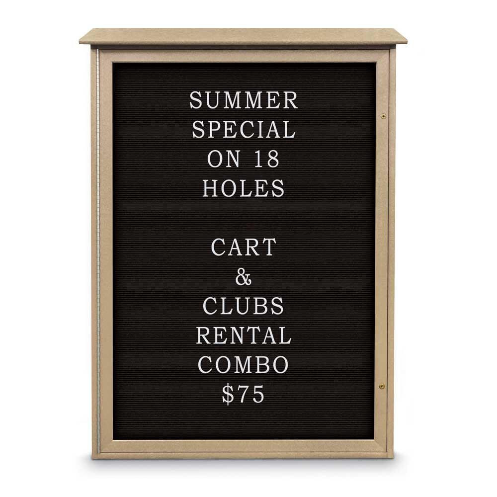 Enclosed Letter Board: 54" Wide, 38" High, Laminate, Black