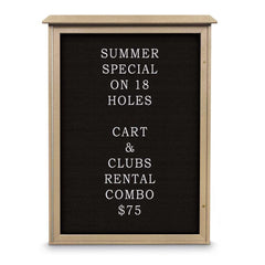 Enclosed Letter Board: 54" Wide, 38" High, Laminate, Black
