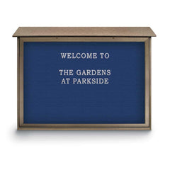 Enclosed Letter Board: 52" Wide, 40" High, Laminate, Blue