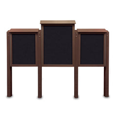 Enclosed Recycled Rubber Bulletin Board: 84" Wide, 36" High, Rubber, Black