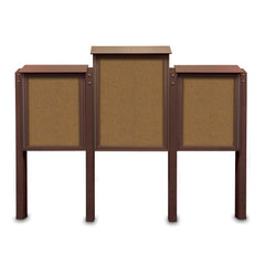 Enclosed Bulletin Board: 84" Wide, 36" High, Cork, Tan