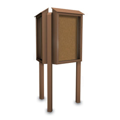 Enclosed Bulletin Board: 36" Wide, 48" High, Cork Over Fiberboard, Tan