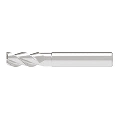 Corner Radius End Mill: 10.00 mm Dia, 21.00 mm LOC, 1.00 mm Radius, 3 Flute, Solid Carbide