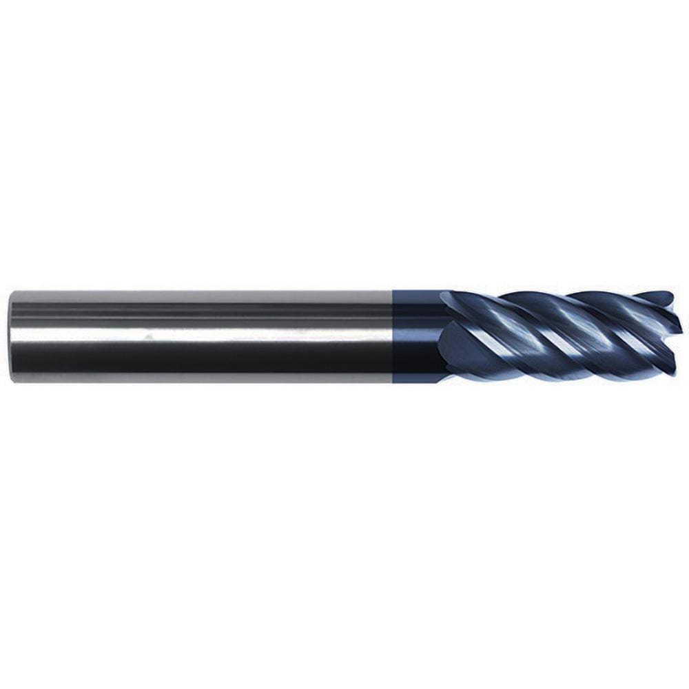 Corner Radius End Mill: 3/4" Dia, 7/8" LOC, 0.1250" Radius, 5 Flute, Solid Carbide