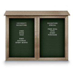 Enclosed Letter Board: 45" Wide, 36" High, Fabric, Woodland Green