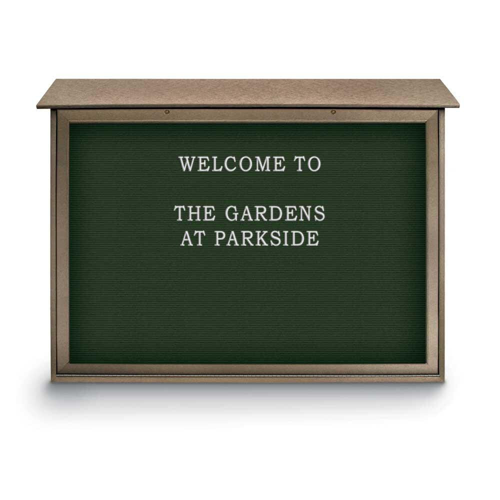 Enclosed Letter Board: 52" Wide, 40" High, Fabric, Woodland Green