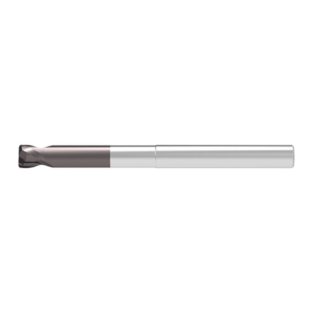 Corner Radius End Mill: 2.00 mm Dia, 2.00 mm LOC, 0.30 mm Radius, 2 Flute, Solid Carbide