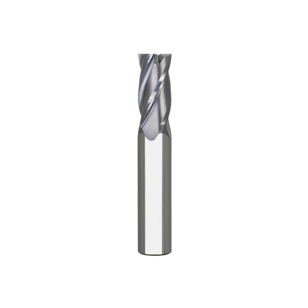 Square End Mill: 3/16" Dia, 1" LOC, 4 Flute, Solid Carbide