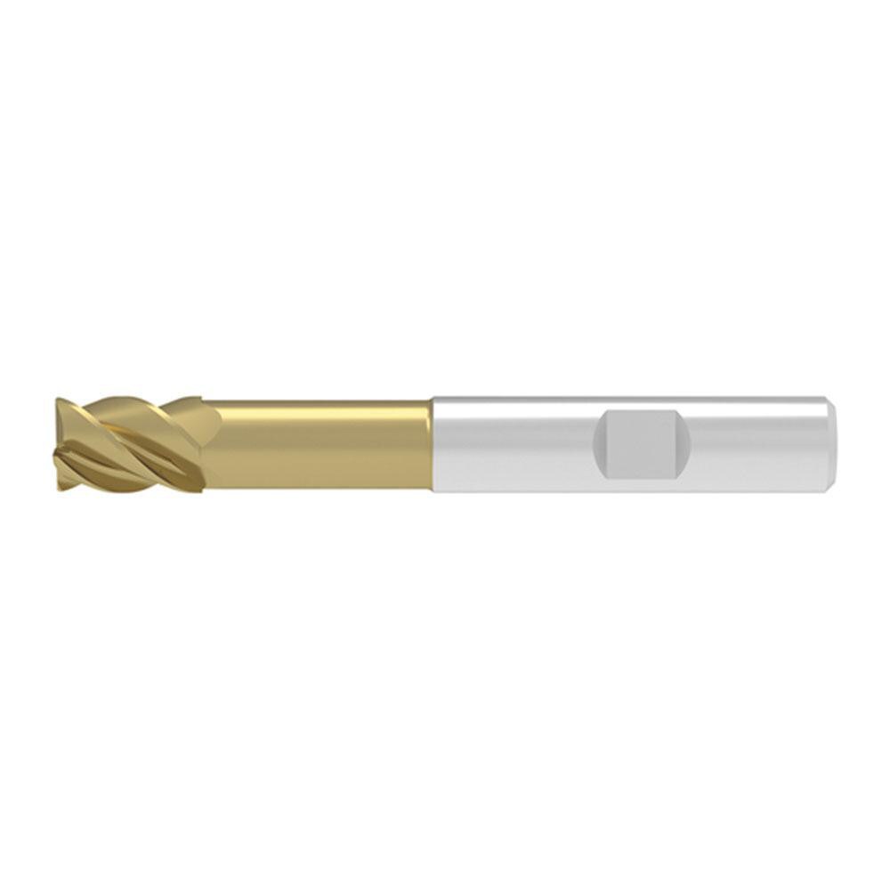Corner Chamfer End Mill: 5.00 mm Dia, 9.00 mm LOC, 3 Flute, 0.12 mm Chamfer Width, Solid Carbide
