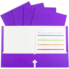 Portfolios, Report Covers & Pocket Binders; Color: Purple; Overall Width: 8.5 in; Overall Length: 11 in; Material: Paper