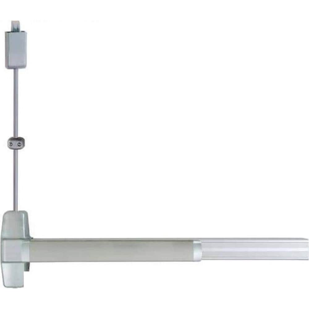 Vertical Bars; Type: Surface Vertical Rod Exit Device; Rating: Non Rated; Hand: Left Hand Reverse; Minimum Door Width: 33; Maximum Door Width: 48.000; Grade: 1; Special Item Information: Less Bottom Rod; Material: Stainless Steel