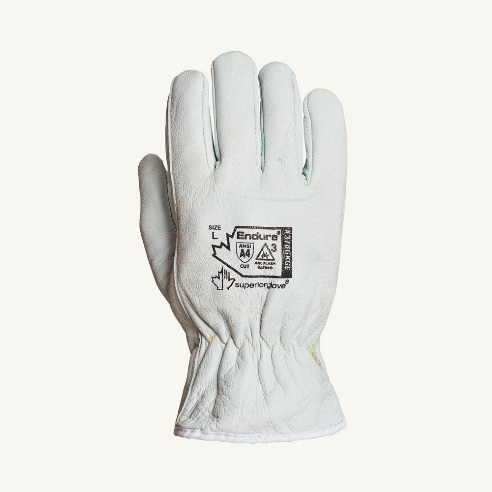 Cut, Puncture & Abrasion-Resistant Gloves: Superior Glove Works 378GKGE, Size X-Large, ANSI Cut A4, ANSI Puncture 3, Leather Lined, Goatskin