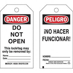 Do Not Operate Tag: 5-3/4" High, 3" Wide, Polyester, "DANGER"