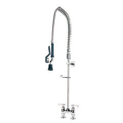 Kitchen & Bar Faucets; Type: Deck Mount Pre-Rinse; Style: Pre-Rinse; Mount: Deck; Design: Base Mounted; Handle Type: Lever; Spout Type: Standard; Mounting Centers: 4; Finish/Coating: Chrome Plated Brass; Type: Deck Mount Pre-Rinse; Special Item Informatio