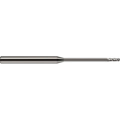 Ball End Mill: 1/16" Dia, 0.1860" LOC, 4 Flute, Solid Carbide