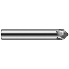 Chamfer Mill: 1/8" Dia, 1/8" Shank Dia, 5 Flute, Solid Carbide, Single End