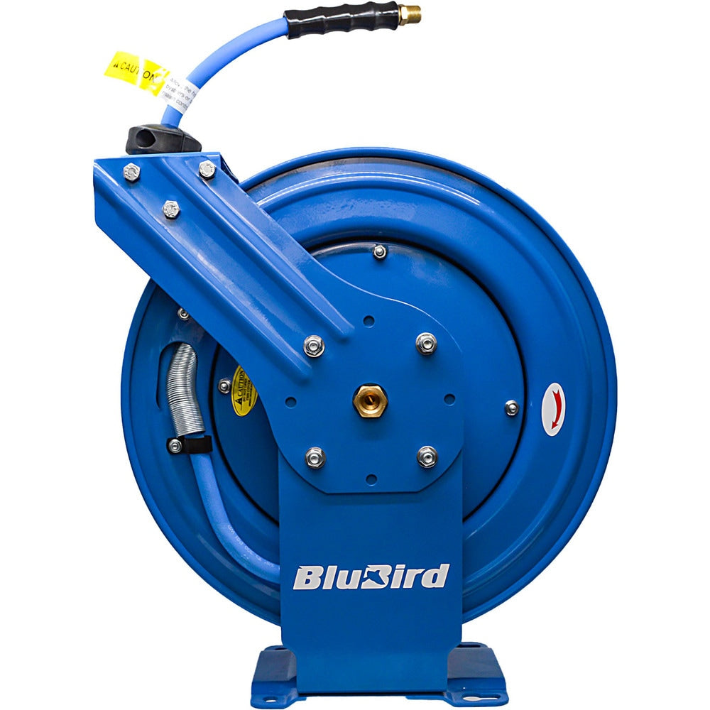 BluBird 3/8" x 50' Rubber Air Hose Dual Arm Reel