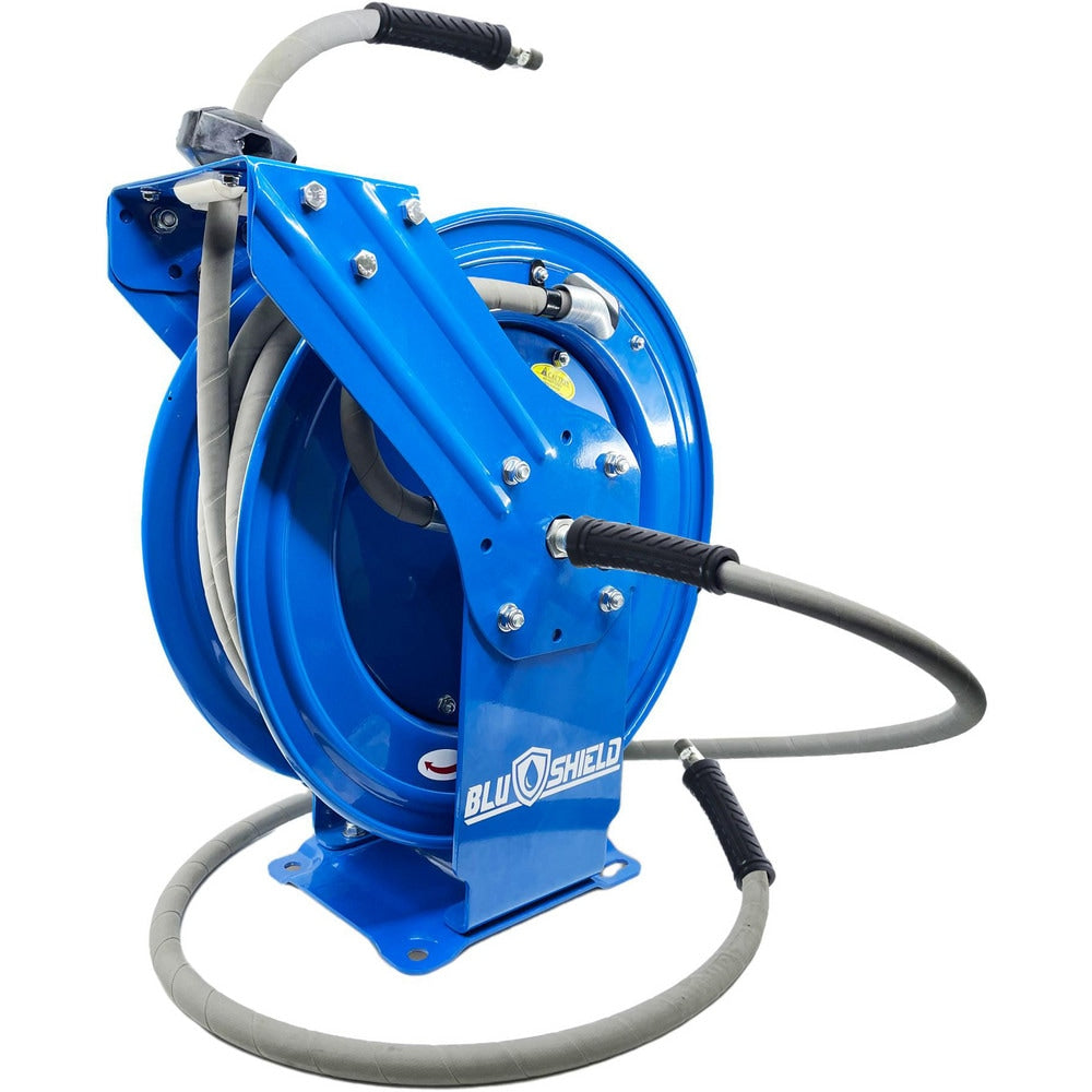 BluBird BluShield 4100 psi 3/8" X 100' Heavy Duty Dual Arm Pressure Washer Hose Reel Assembly