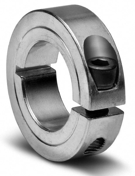 Shaft Collar: Clamp, 0.875" Bore Dia, 1-5/8" OD, Aluminum