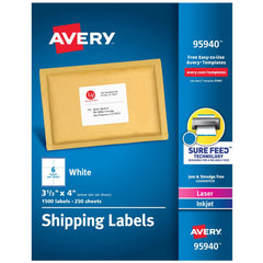 Label Maker Label: White, Paper, 4" OAL, 1,500 per Roll