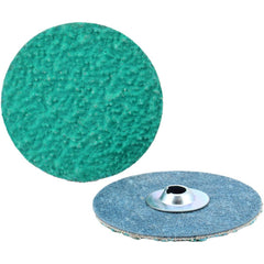 Quick-Change Disc: Type S, 1-1/2" Dia, 80 Grit, Zirconia Alumina, Coated