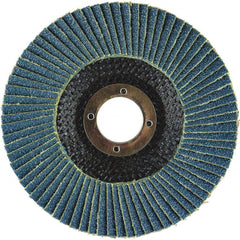 Flap Disc:  4-1/2" Dia, 5/8-11" Hole, 36 Grit, Zirconia Alumina, Type 29