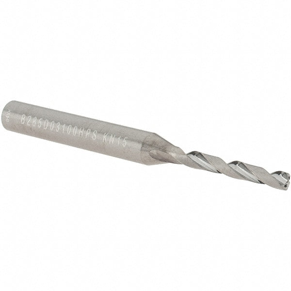 Jobber Drill: 3.10 mm Dia, 135 deg Point, Solid Carbide